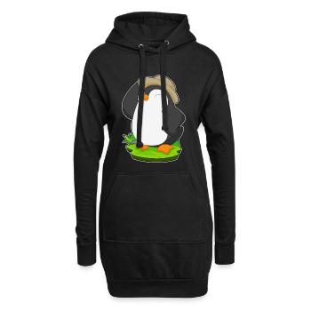 Chapeau de pingouin - Sweat-shirt à capuche long Femme - noir - Devant