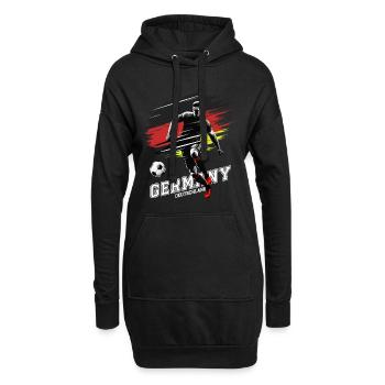 Fußball Deutschland Flagge Fahne Spieler Grunge - Hoodie-Kleid - Schwarz - Vorne