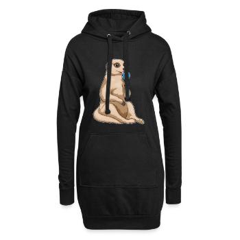 Erdmännchen Lutscher - Hoodie-Kleid - Schwarz - Vorne