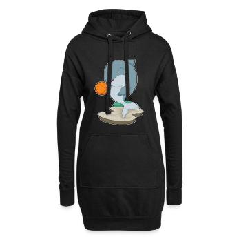 Joueur de basket-ball Dolphin Basket-ball - Sweat-shirt à capuche long Femme - noir - Devant