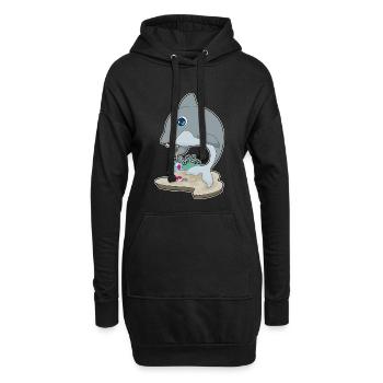 Delfin Maler Pinsel Malen - Hoodie-Kleid - Schwarz - Vorne