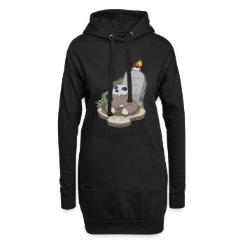 Maulwurf Halloween Grabstein Kerze - Hoodie-Kleid - Schwarz - Vorne