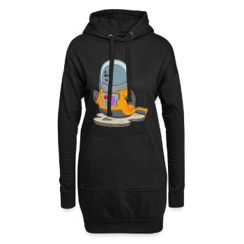Seal Astronaut Space - Sweat-shirt à capuche long Femme - noir - Devant