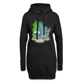 Seehund Taucher Schnorchel Tauchen - Hoodie-Kleid - Schwarz - Vorne