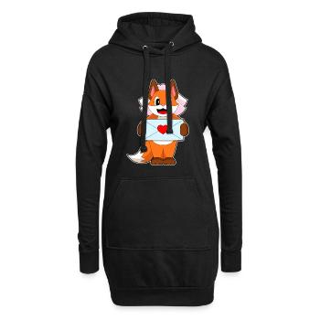 Fuchs Braut Brief Hochzeit - Hoodie-Kleid - Schwarz - Vorne