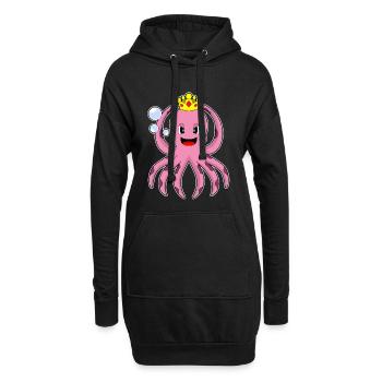 Couronne de pieuvre - Sweat-shirt à capuche long Femme - noir - Devant
