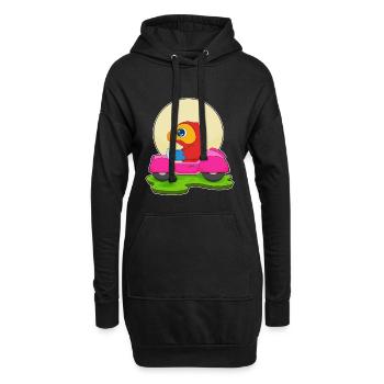 Voiture de perroquet - Sweat-shirt à capuche long Femme - noir - Devant
