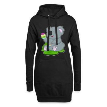 Coloriage de Pâques du koala - Sweat-shirt à capuche long Femme - noir - Devant
