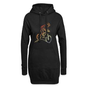 Mountainbiker Vintage Look - Hoodie-Kleid - Schwarz - Vorne