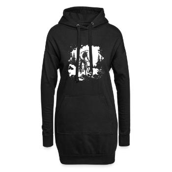 Graphismes de vélo de montagne - Sweat-shirt à capuche long Femme - noir - Devant