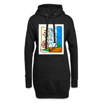 EG Frau I Blumen I GeschenkI Muttertag I Frauentag - Hoodie-Kleid - Schwarz - Vorne