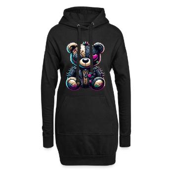 Ours en peluche Punk Emo - Sweat-shirt à capuche long Femme - noir - Devant