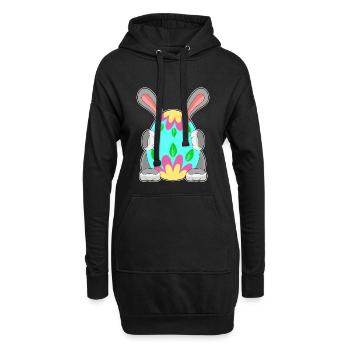 Bunny Easter Easter Egg - Hoodie Dress - black - Front