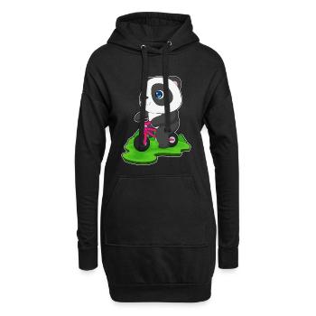 Vélo Panda - Sweat-shirt à capuche long Femme - noir - Devant