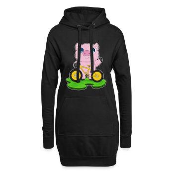 Vélo de cochon - Sweat-shirt à capuche long Femme - noir - Devant
