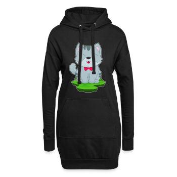 Katze Schleife - Hoodie-Kleid - Schwarz - Vorne