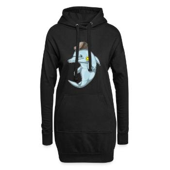 Dolphin Poker Jetons de Poker - Sweat-shirt à capuche long Femme - noir - Devant