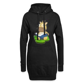 Lunettes de livre nerd girafes - Sweat-shirt à capuche long Femme - noir - Devant