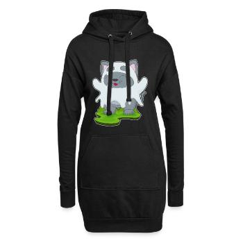 Katze Halloween Geist - Hoodie-Kleid - Schwarz - Vorne