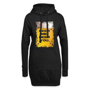Bière-moi. Bière-toi. - Sweat-shirt à capuche long Femme - noir - Devant