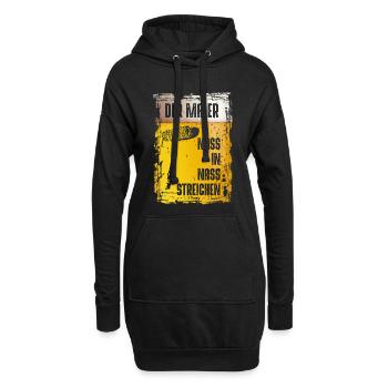 Der Maler | Nass in Nass Streichen! - Hoodie-Kleid - Schwarz - Vorne