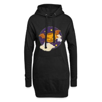 Fledermaus Halloween Nacht - Hoodie-Kleid - Schwarz - Vorne