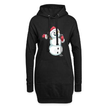 Snowman Chante de Noël - Sweat-shirt à capuche long Femme - noir - Devant