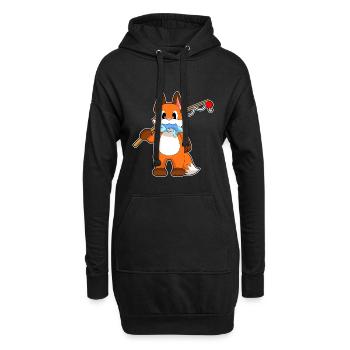 Fox Angler Pêche Aux Poissons - Sweat-shirt à capuche long Femme - noir - Devant