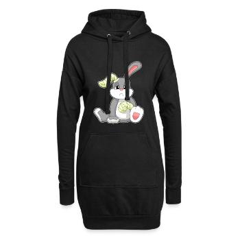 Bandage de lapin - Sweat-shirt à capuche long Femme - noir - Devant