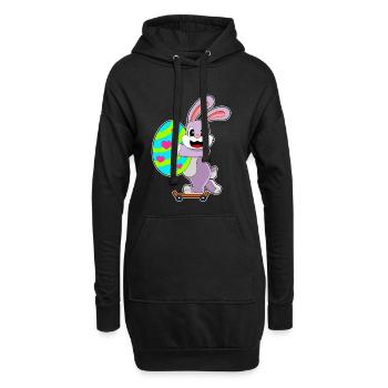 Skateboard de Pâques Bunny - Sweat-shirt à capuche long Femme - noir - Devant
