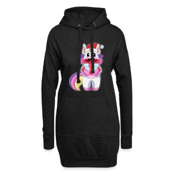 Forfait Noël Licorne - Sweat-shirt à capuche long Femme - noir - Devant