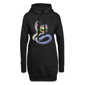 Schlange Cheeseburger - Hoodie-Kleid - Schwarz - Vorne