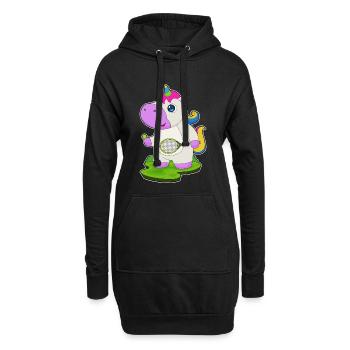 Unicorn Tennis Tennis Racket Sports - Hoodie Dress - black - Front