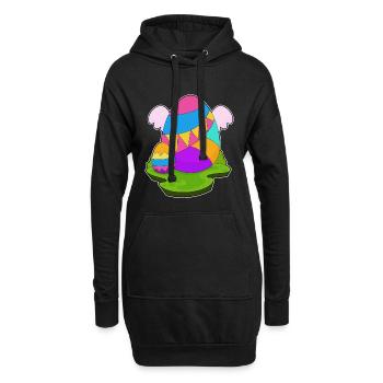 Easter Easter Eggs Angel Wings - Hoodie Dress - black - Front