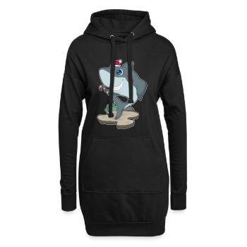 Requin Canne de Noël - Sweat-shirt à capuche long Femme - noir - Devant