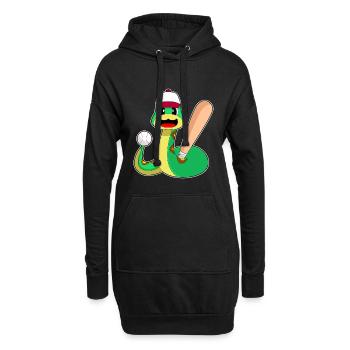 Schlange Baseball Baseballschläger Sport - Hoodie-Kleid - Schwarz - Vorne