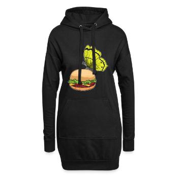 Cheeseburger papillon - Sweat-shirt à capuche long Femme - noir - Devant