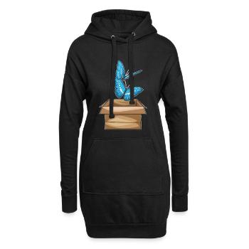 Carton papillon - Sweat-shirt à capuche long Femme - noir - Devant