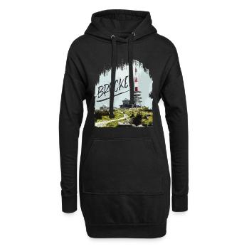 Brocken Sendeanlage und Brockenhaus - Hoodie-Kleid - Schwarz - Vorne
