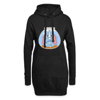 Aquarium des éléphants - Sweat-shirt à capuche long Femme - noir - Devant