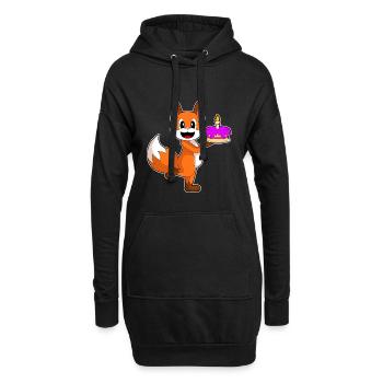 Gâteau d’anniversaire de Fox - Sweat-shirt à capuche long Femme - noir - Devant