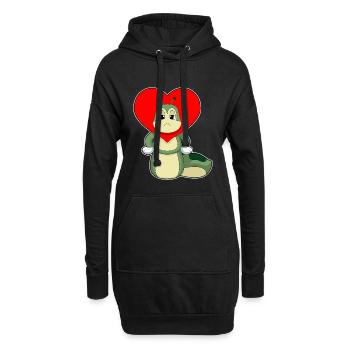 Cœur de chenille - Sweat-shirt à capuche long Femme - noir - Devant