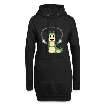 Fitness à la corde à sauter de chenilles - Sweat-shirt à capuche long Femme - noir - Devant