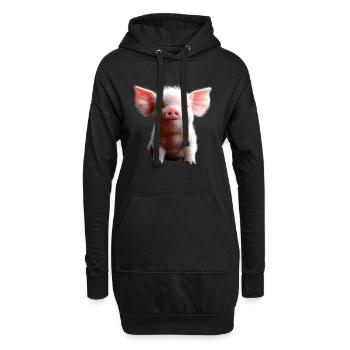Cochon domestique Cochon Cochon Porcelet Cochon - Sweat-shirt à capuche long Femme - noir - Devant