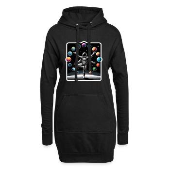 Meditating Astronaut Zen Yoga Planet - Hoodie-Kleid - Schwarz - Vorne