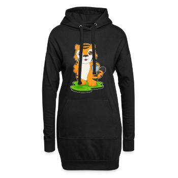 Tiger Tasse - Hoodie-Kleid - Schwarz - Vorne