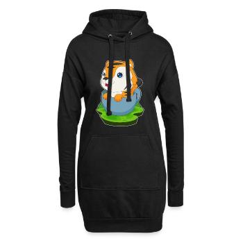Mug Tigre - Sweat-shirt à capuche long Femme - noir - Devant