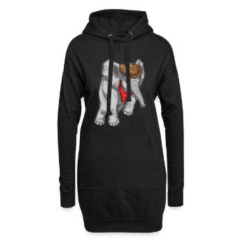 Chapeau de Cowboy éléphant Cowboy - Sweat-shirt à capuche long Femme - noir - Devant