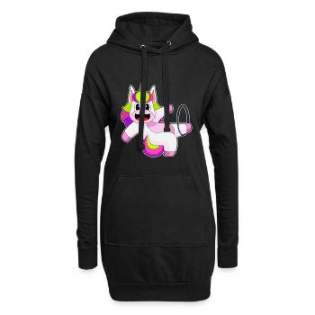 Einhorn Fitnessreifen Workout Gymnastik - Hoodie-Kleid - Schwarz - Vorne