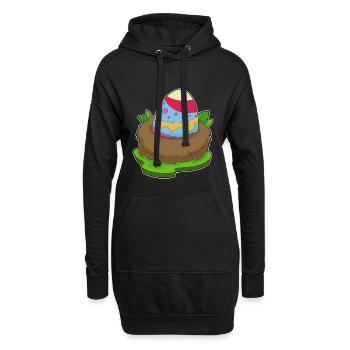 Œuf de Pâques - Sweat-shirt à capuche long Femme - noir - Devant